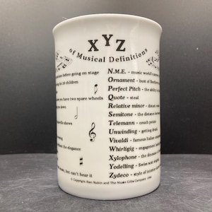 Vintage 2004 XYZ of Musical Definitions Fine Bone China Mug The Music Gifts Company Made in England