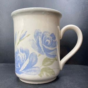 Vintage Biltons Blue Roses ceramic mug Coloroll made in England
