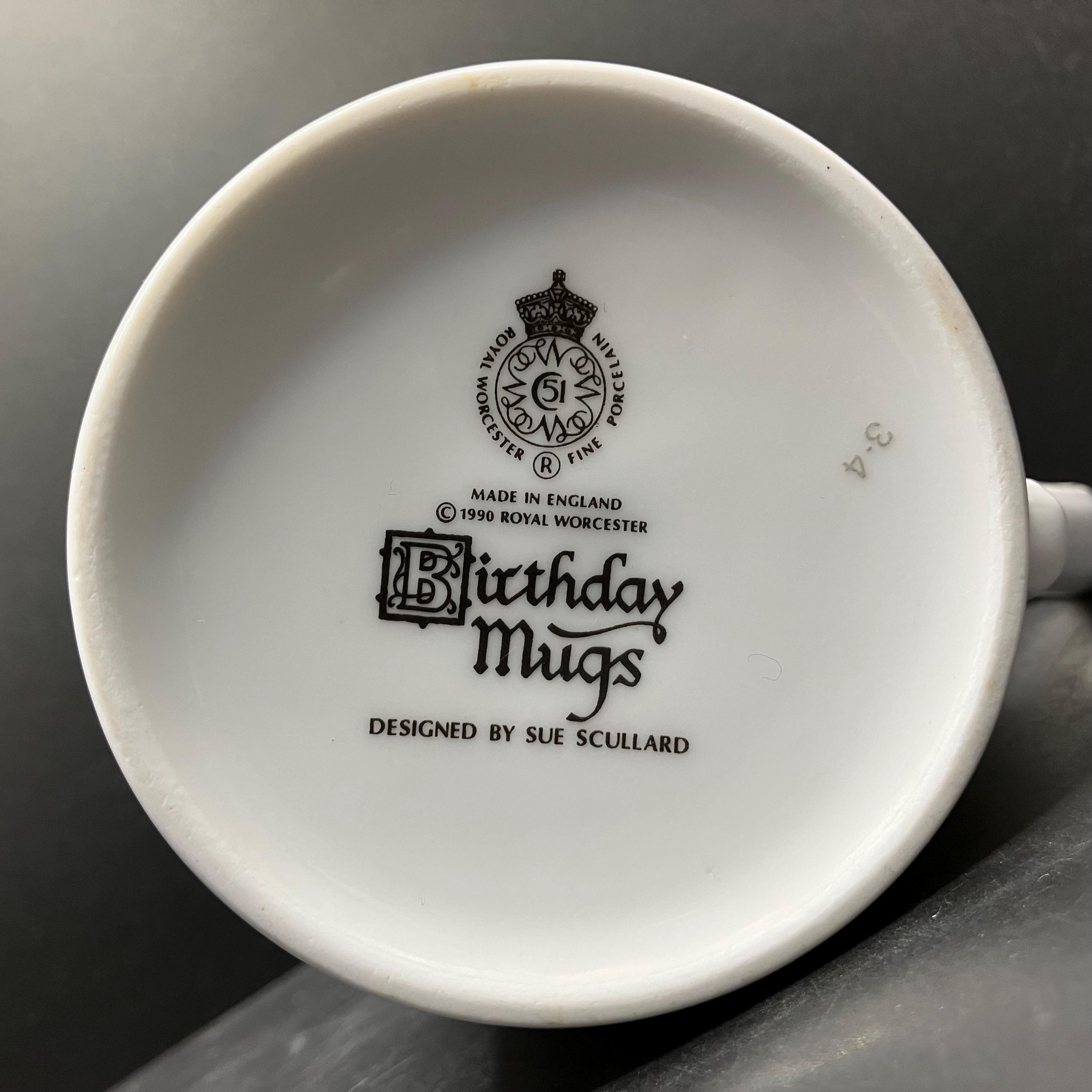Royal Worcester Friday's Child Porcelain Mug, Sue Scullard