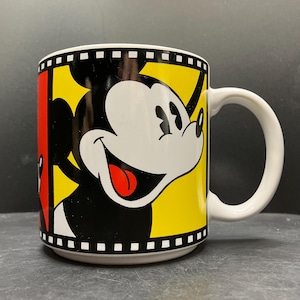 Vintage Disney Musse Pigg med filmremsa i stengodsmugg tillverkad i Japan bild 1