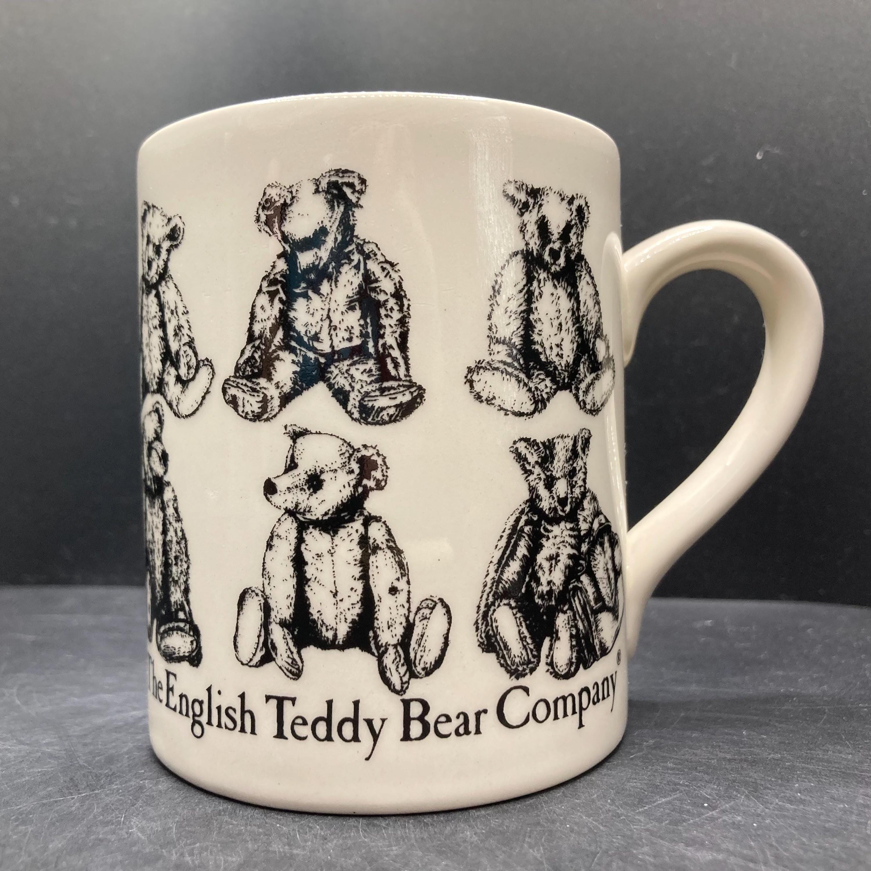 Vintage the English Teddy Bear Company Beige & Black Stoneware Mug