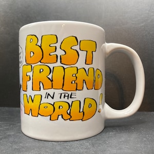 Vintage 1996 Best Friend in the World Polar Bear & Penguins ceramic mug Xpressions