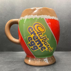 Vintage Cadbury’s Creme Egg How Do You Eat Yours? Egg-shaped Ceramic Mug Made in England