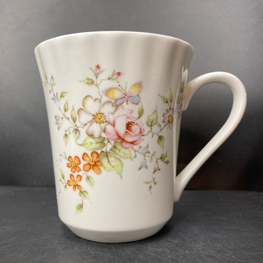 Vintage Queensway Pink Rose & Dog Rose Wild Rose Floral Fine Bone China