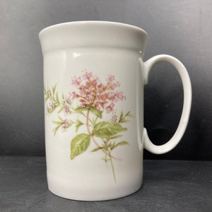 Vintage Roy Kirkham Pottery Oregano herb small bone china mug England