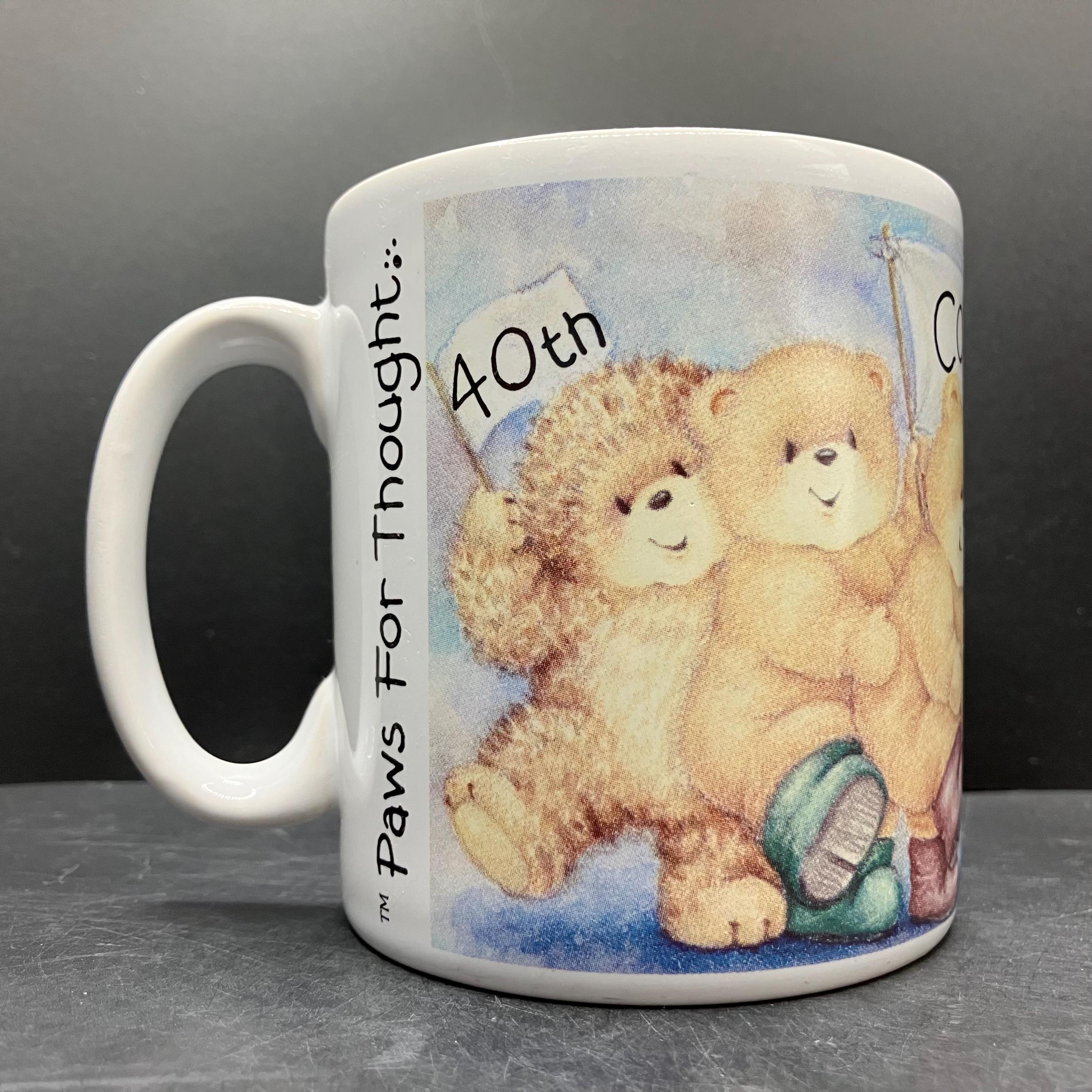 Vintage 1993 Teddy Bear 40th Congratulations Stoneware Mug - Etsy