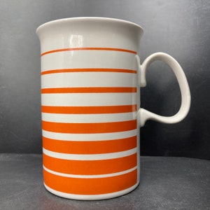 Vintage Dunoon Instant Ovaltine malted food drink orange striped ceramic mug