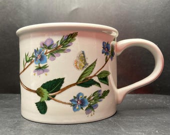 Vintage Czech Pink Porcelain Coffee Cup Set for 2, H&C Czech, Rosa