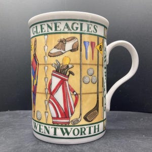Vintage Crown Trent China Limited Gleneagles St Andrews Wentworth Carnoustie Fine Bone China Mug Made in England