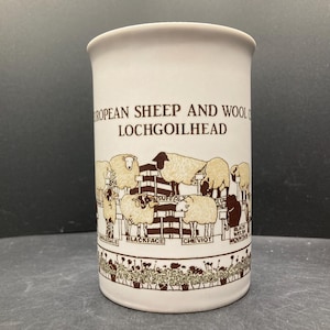 Vintage Dunoon The European Sheep and Wool Centre Lochgoilhead Stoneware Mug Made in Scotland