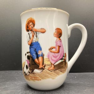 Vintage 1982 Norman Rockwell Music Master Stoneware Mug Norman Rockwell Museum Seal of Authenticity