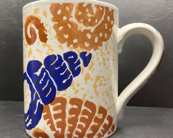 Vintage Ashdale Seashells Fish & Starfish large ceramic mug made in England