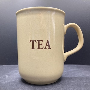 Vintage Staffordshire Tableware Beige & Brown Tea Stoneware Mug Made in England