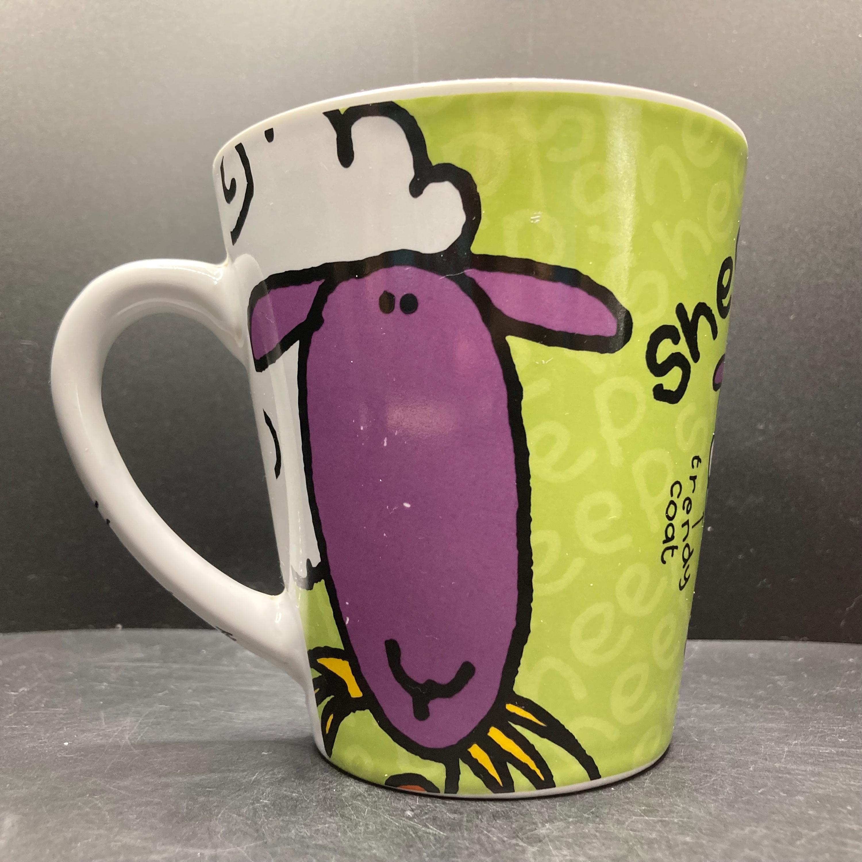 Vintage 2002 Bang on the Door Cartoon Sheep Ceramic Mug Kinnerton