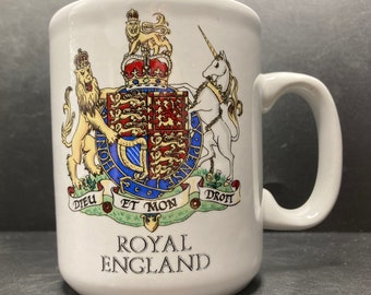 Vintage Royal England Dieu et mon Droit ceramic mug Cotswold China Company made in Britain