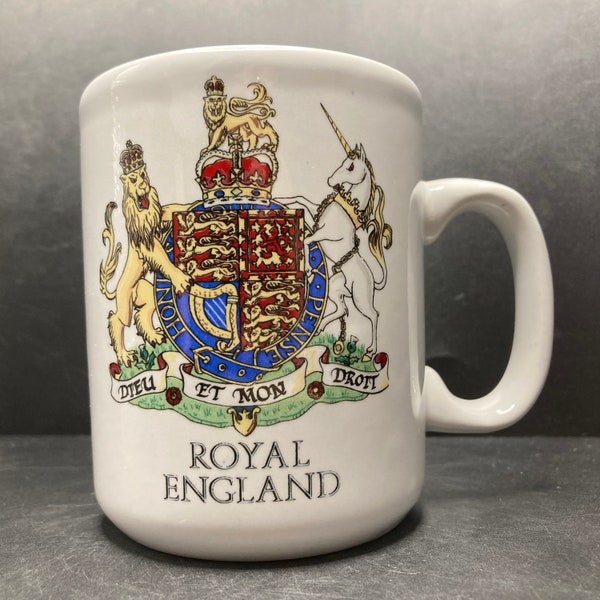 Vintage Royal England Dieu et mon Droit keramische mok Cotswold China Company gemaakt in Groot-Brittannië