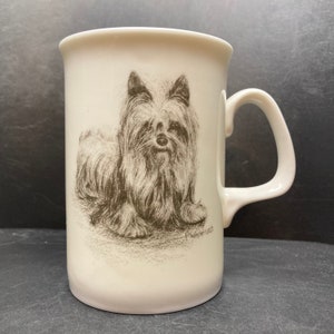 Vintage Yorkshire Terrier bone china mug P Whitehurst Harmoni Designs Ltd made in England