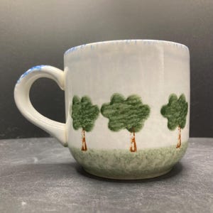 Vintage Price Kensington Row of Trees LITEN Handmålad stengodsmugg Tillverkad i England