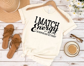 Graphic Unisex Energy Matching Tee, Funny Oversized Comfort Beach Shirt