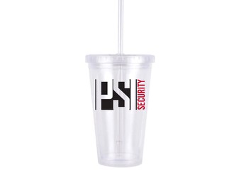 Custom Plastic Tumbler With Straw; Personalized Clear Tumbler With Straw; Clear Tumbler With Logo; Custom Logo Tumbler; Corporate Gift Bulk