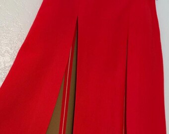 Vintage St Andrews 100% Zephyr Wool Kick Pleat Double Knit A-Line Skirt 14