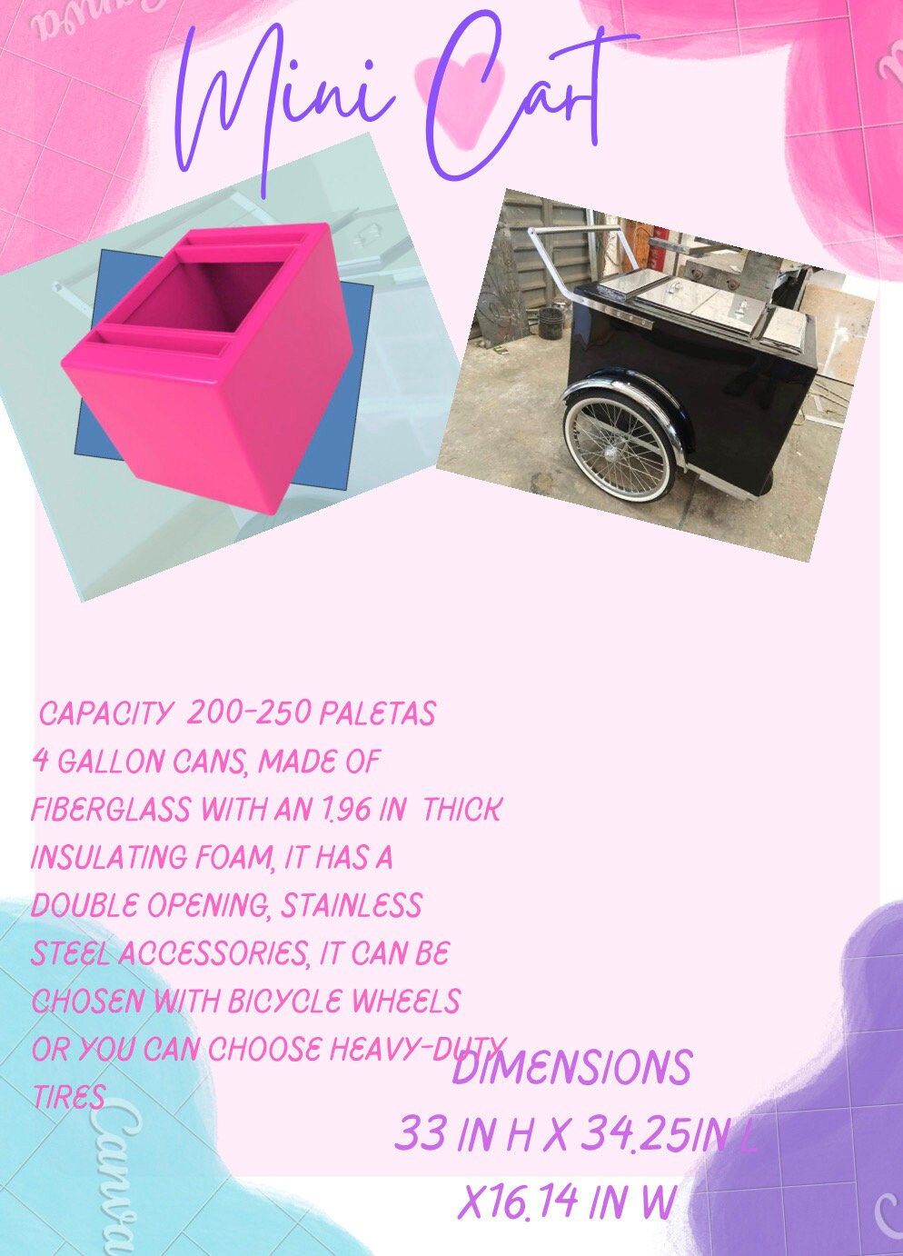 Icecream Cart stock With Sliding Door Wood Topping, Port Umbrella ...