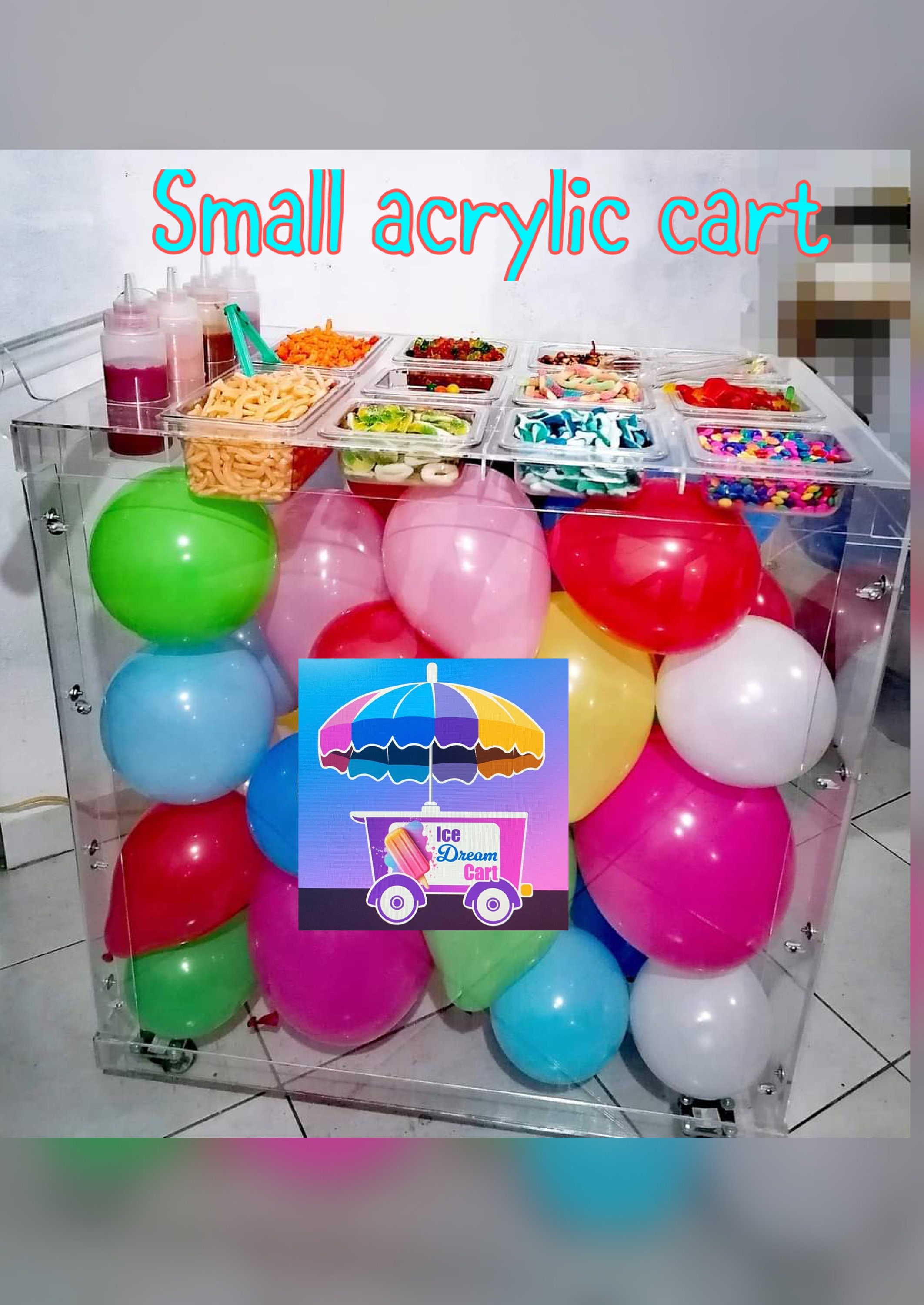 Small Acrylic snack cart 12 inserts