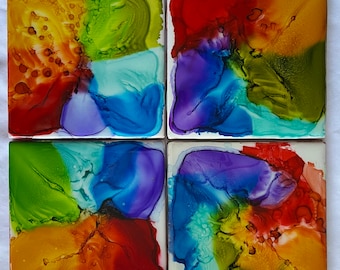 Rainbow coasters II - set of 4