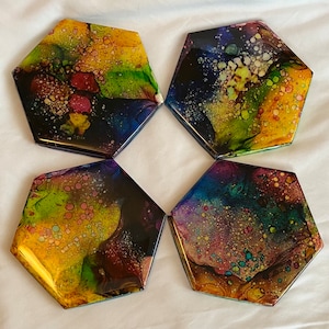 Purim or Mardi Gras coasters - set of 4