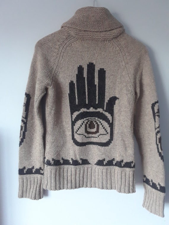 Vintage TNA Wool Cowichan Cardigan Chunky Knit Size M Etsy
