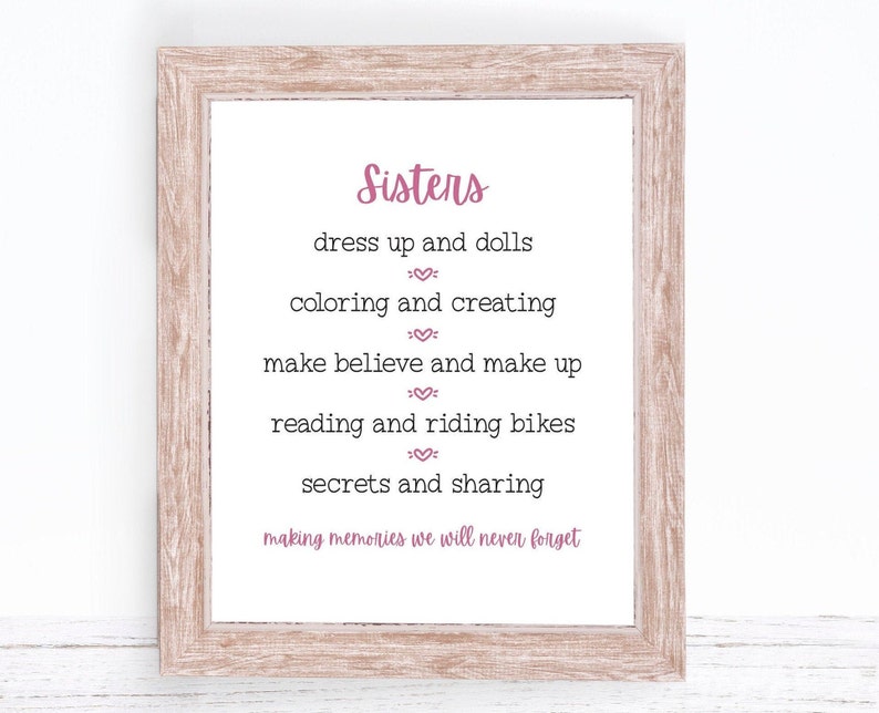 Playroom Wall Art Sisters Room Decor Girl Room Decor Printable Wall Art Nursery Prints Playroom Printable Kids Room Print