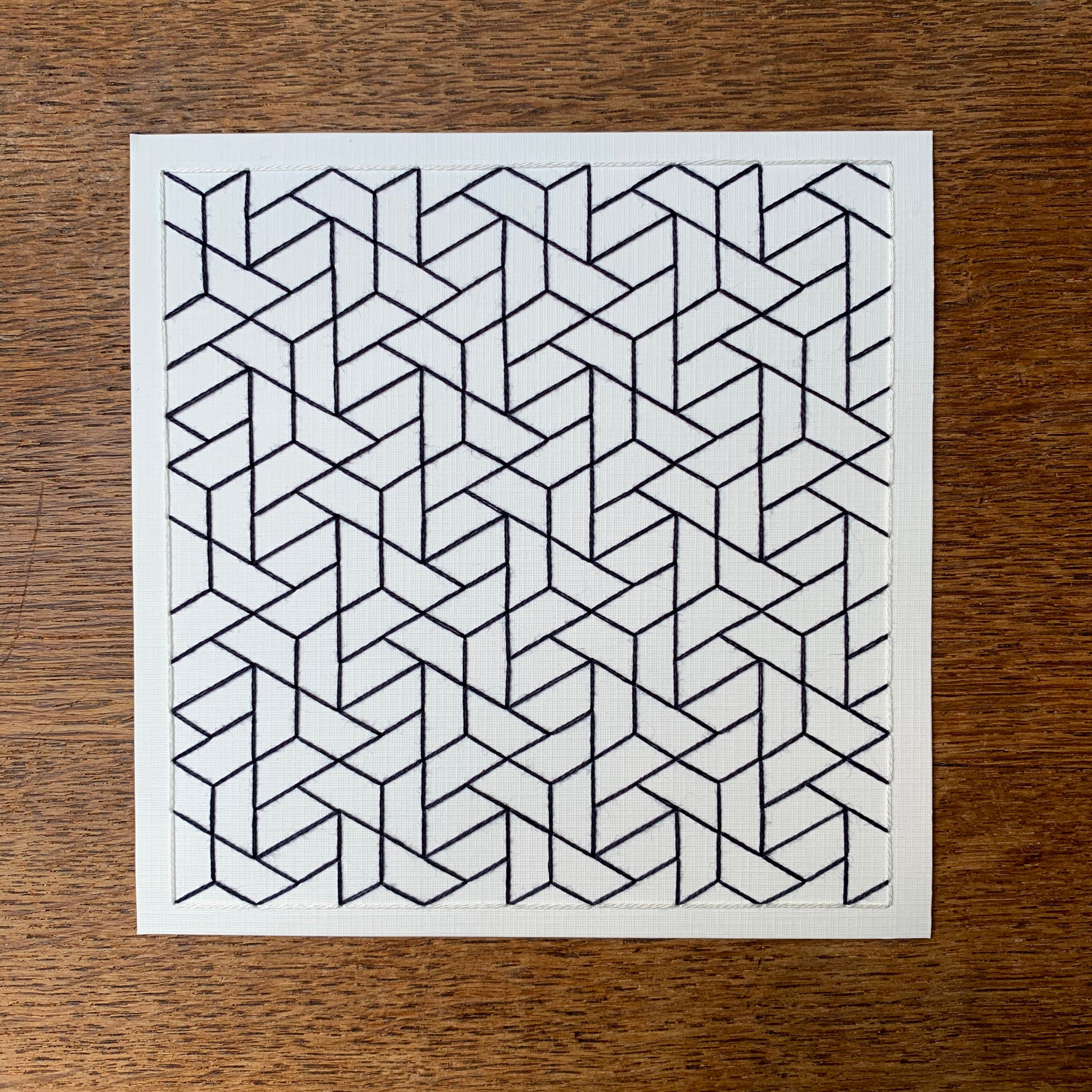 Embroidery with geometric pattern. Etsy