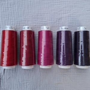 Overlock Garn Set Beere Rot Pink | Trojalock No.120 | 5x 2500m | Nähgarn Set für Overlock & Coverlock