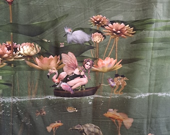 Jersey paneel Feeën Elf Vijver Mystiek | Katoen Jersey Fantasiestof Stenzo