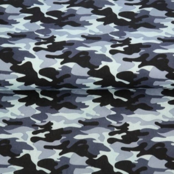 Baumwolle Camouflage Tarnfleck schwarz weiß blau Stenzo