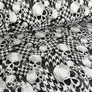 SummerSweat Skull Houndstooth white black roughened Fräulein von Julie