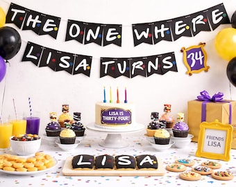 Personalized Friends TV Show Birthday Banner with Frame: "The One Where" Theme, Birthday Gift, Handmade