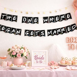 Personalized Friends TV Bridal Shower Banner: The One Where [Name] Gets Married image 1