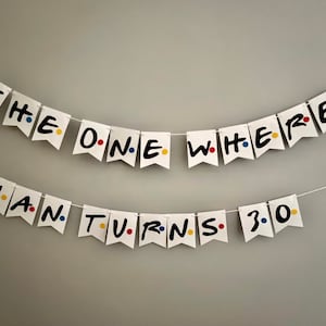 Personalized FRIENDS TV SHOW Birthday Banner, The One Where Banner, Friends Party Banner