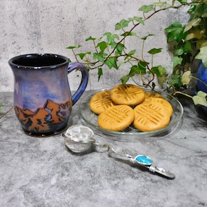 Purple Mountain Coffee Mug, Nature Mug, Majestic Mountain Mug, Hiking Mug, Handmade Stoneware Pottery Mug, Gift for Him/Her image 8