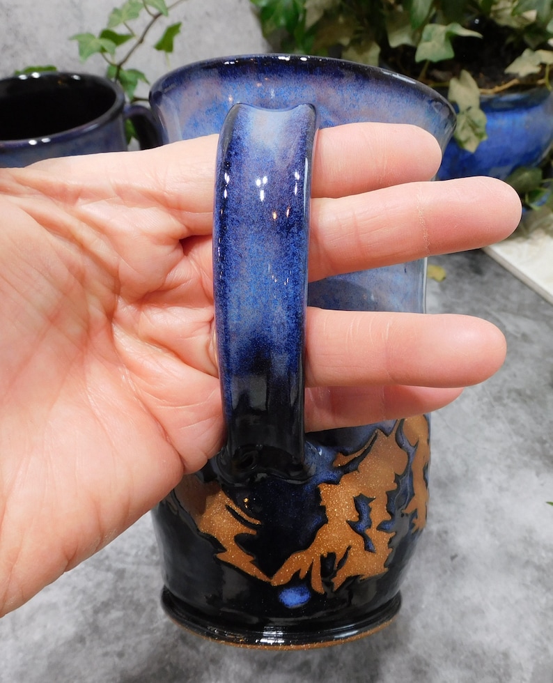 Purple Mountain Coffee Mug, Nature Mug, Majestic Mountain Mug, Hiking Mug, Handmade Stoneware Pottery Mug, Gift for Him/Her image 6