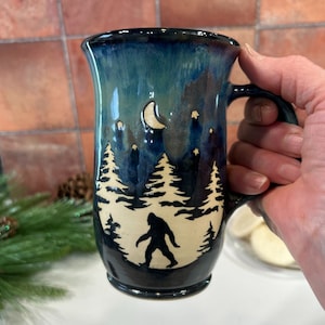 Sasquatch Pottery Mug: Handmade Stoneware Camping Mug