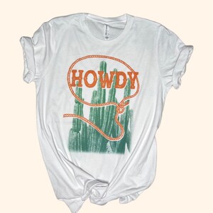Howdy (Vintage Feel) / T-shirts met print / T-shirt grafisch / statement-t-shirt / statement-T-shirt / T-shirt / top / vrouwen uniseks T-shirt western