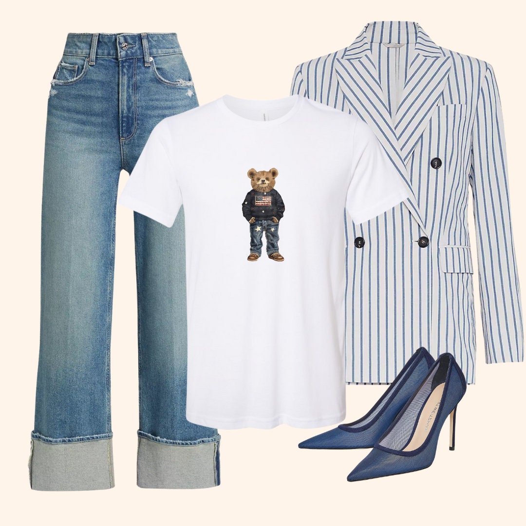 Ivy League Teddy Graphic T-Shirt ( Vintage Feel )