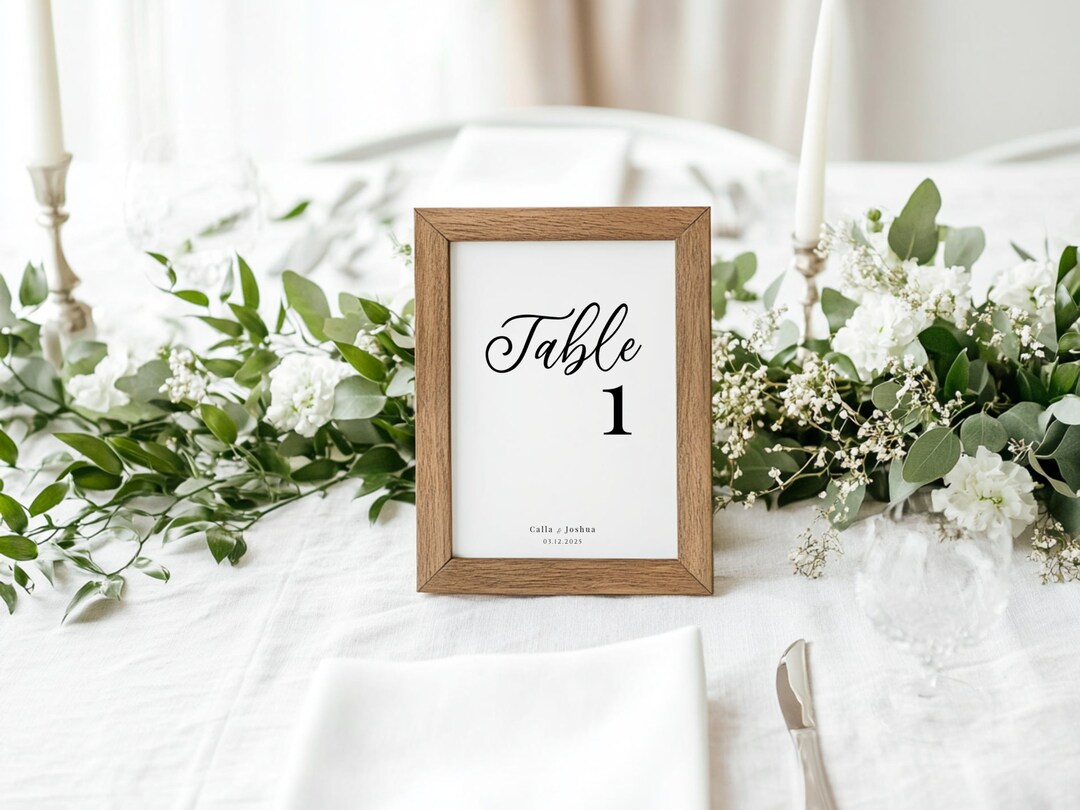 Minimalist Table Numbers Template, Digital Template Table Number Cards ...