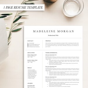 Professional Resume Template, Modern Resume, Resume Design, Cover Letter, Reference List, Minimalist Resume image 2