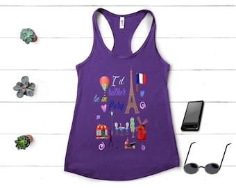 Paris Eiffel Tower Racerback Tank Top: French Theme Gift