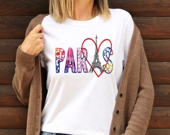 Paris Eiffel Tower Heart Shirt: French Style Travel Tee