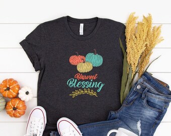 Chemise citrouille Harvest Blessing, t-shirt femme automne