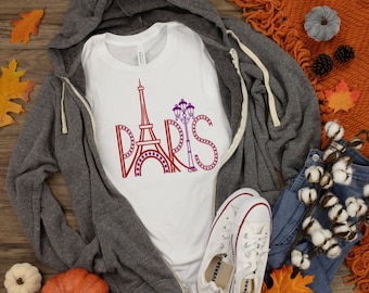 Paris France T-Shirt: Eiffel Tower, Parisian Style Travel Tee
